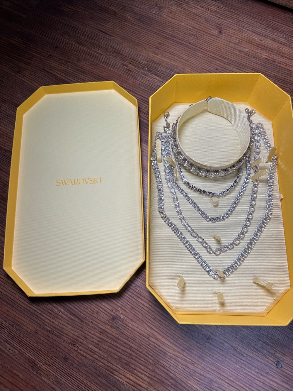 Swarovski Silver-Tone Layered Crystal Necklace Set - Picture 4 of 5